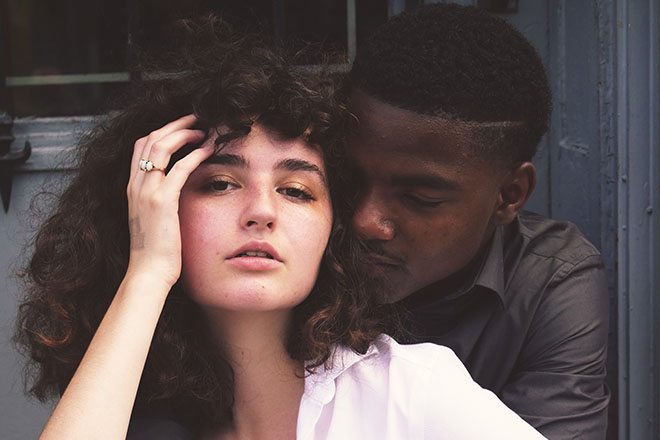 Couple holding each other