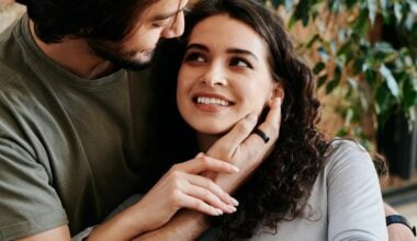 couple looking at each other and smiling