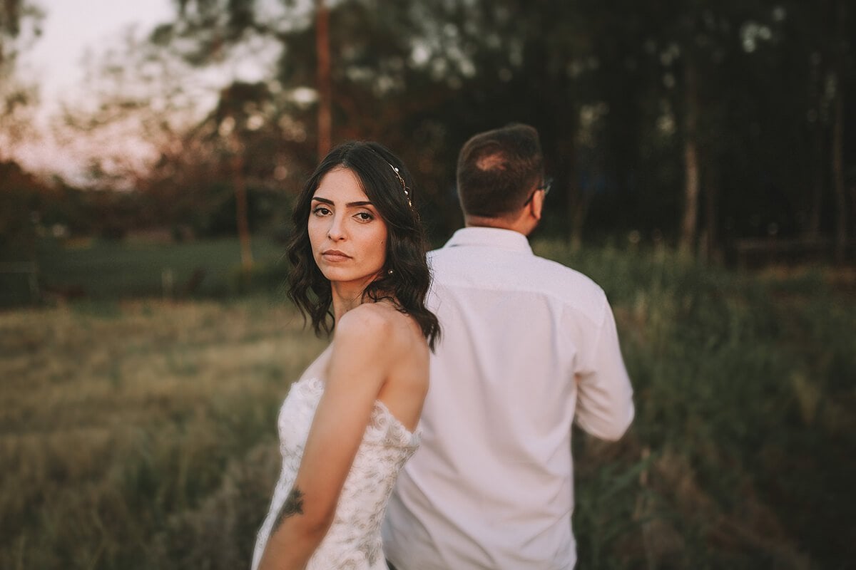 woman looking away from husband